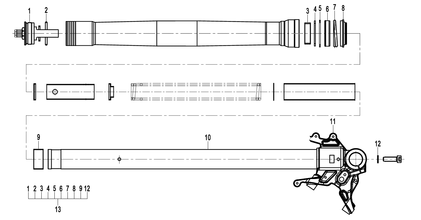 2025 春风 CL-C 450CLC 单座 前减震 FRONT SHOCK ABSORBER exploded diagram