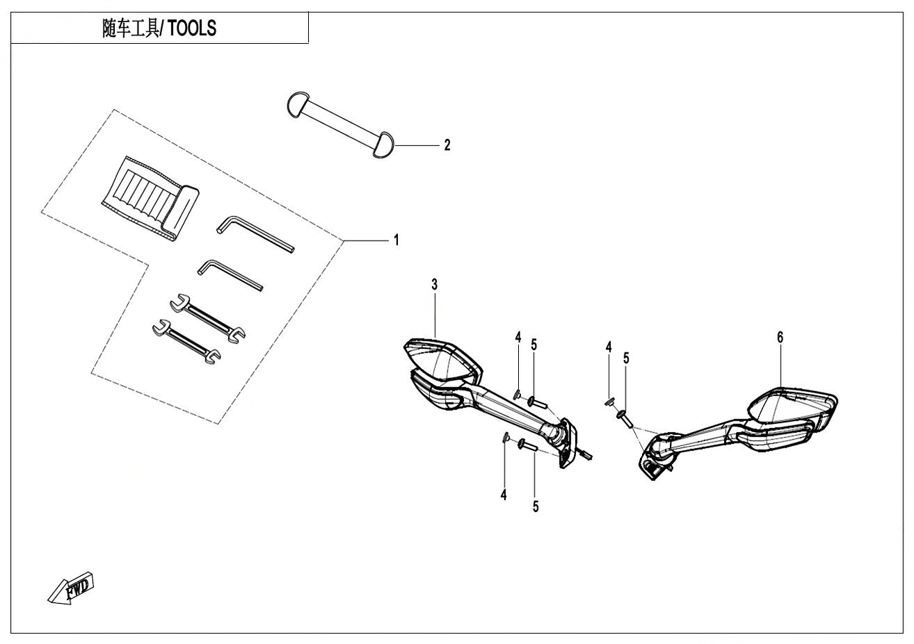 2025 春风 SR 450SR 双摇臂 随车工具 TOOLS exploded diagram