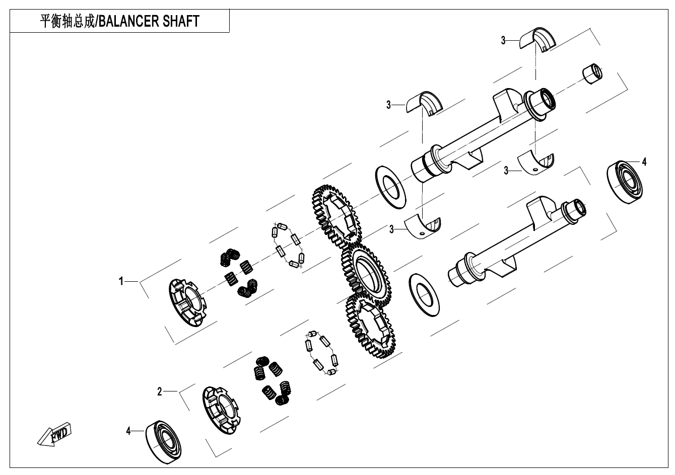 2026 春风 SR 450SR 双摇臂 平衡轴总成 BALANCER SHAFT exploded diagram