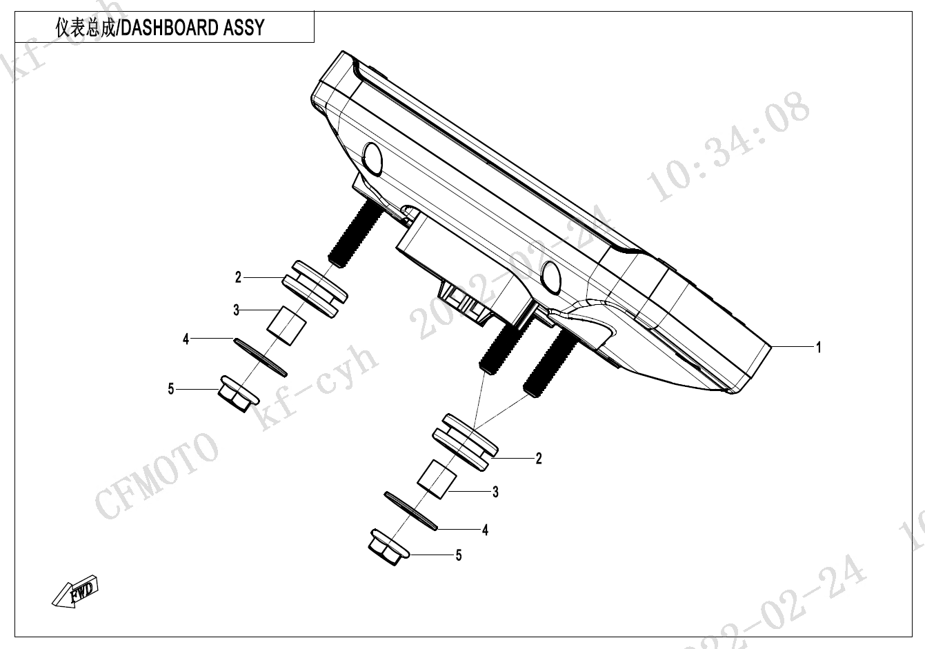 2023 春风 SR 450SR 双摇臂 仪表 DASHBOARD exploded diagram