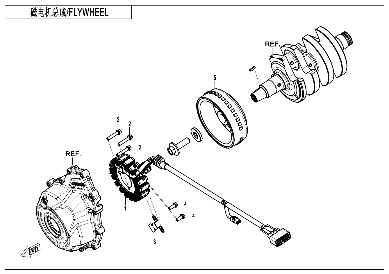 2024 春风 NK 450NK 磁电机总成 MAGNETO exploded diagram