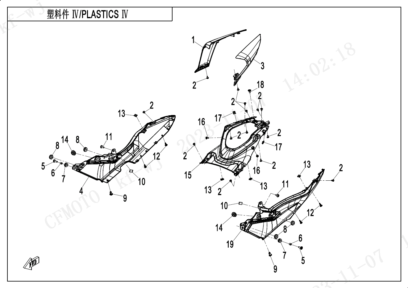 2025 春风 NK 450NK 塑料件4 PLASTICS 4 exploded diagram