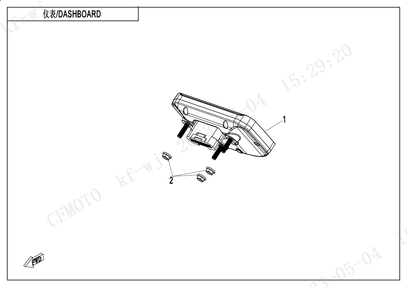 2025 春风 NK 450NK 仪表 DASHBOARD exploded diagram