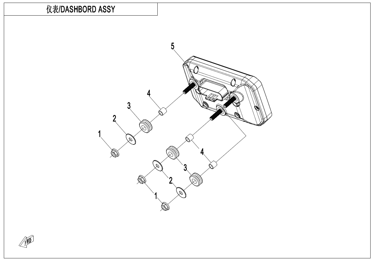 2024 春风 MT 450MT 仪表 DASHBOARD exploded diagram