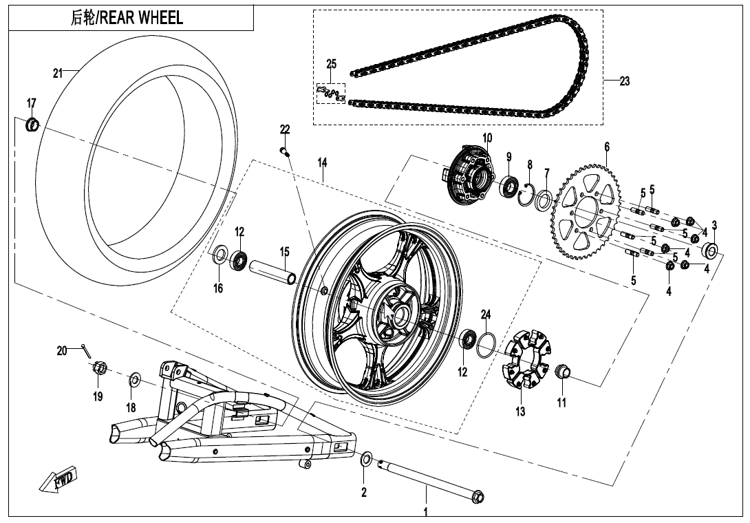 后轮 REAR WHEEL