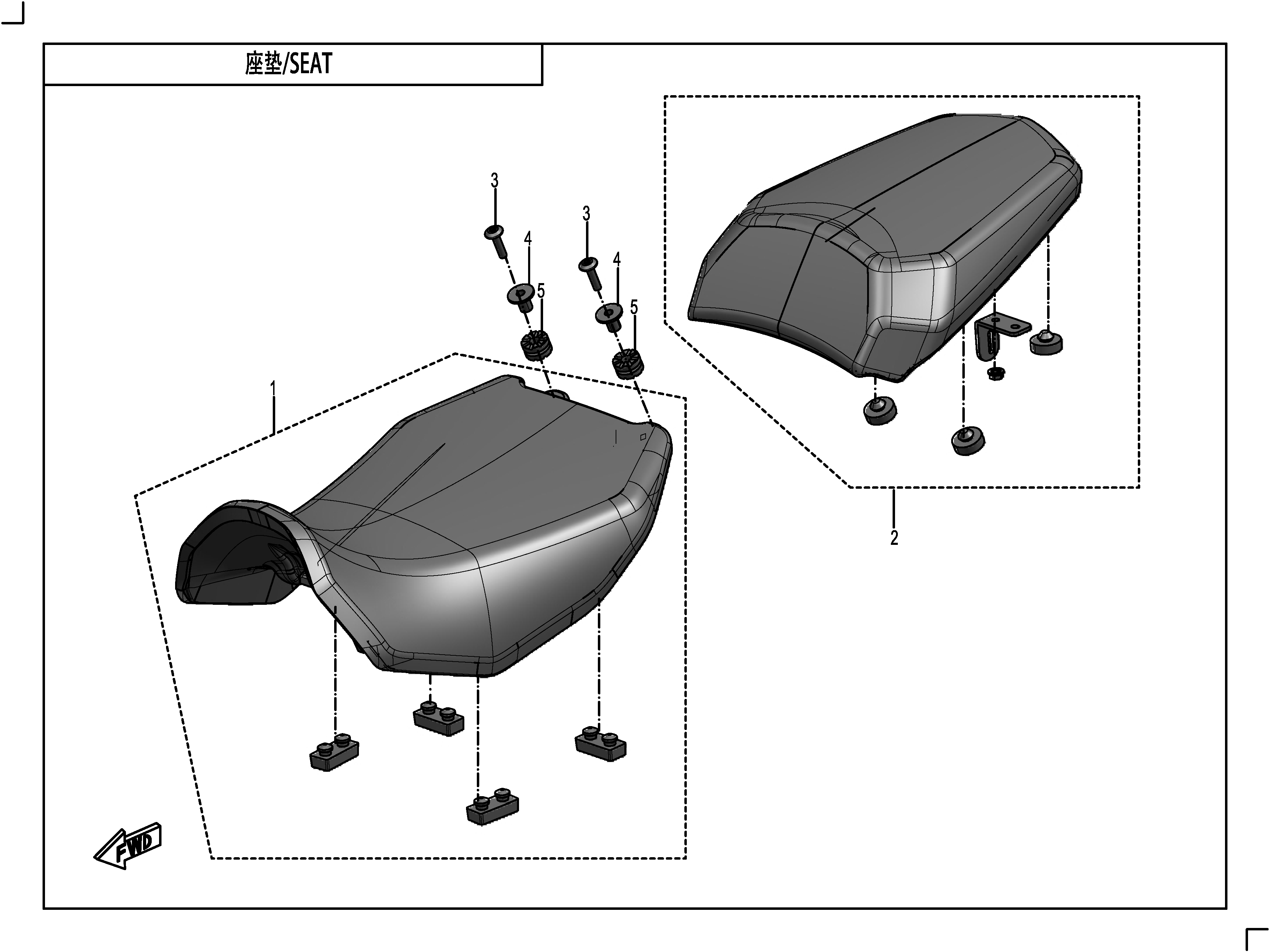 2022 春风 公务车 座垫 SEAT exploded diagram