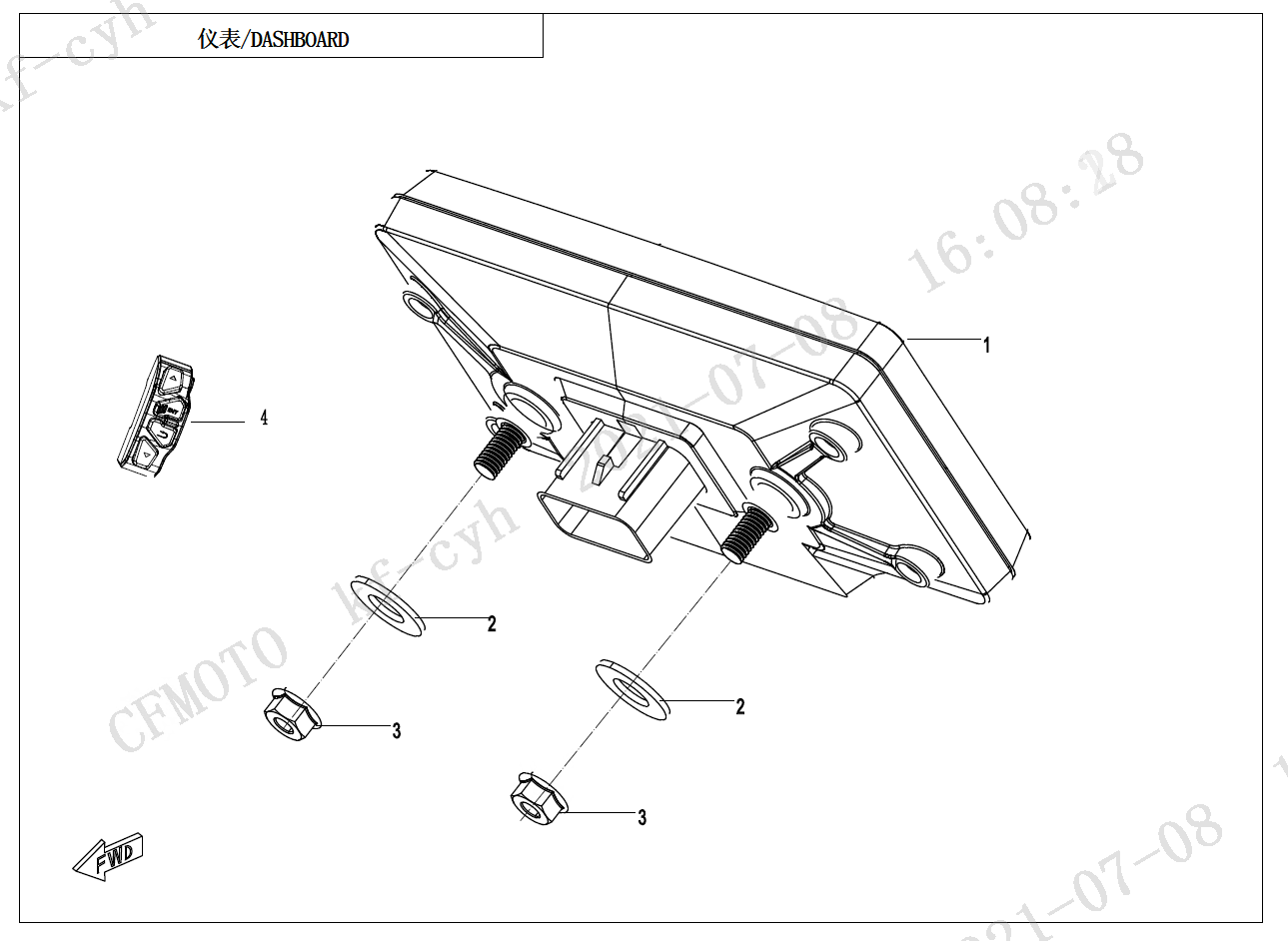 2022 春风 公务车 仪表 DASHBOARD exploded diagram