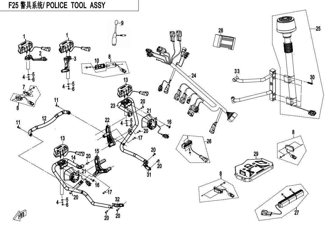 2022 春风 公务车 警具 POLICE TOOLS exploded diagram