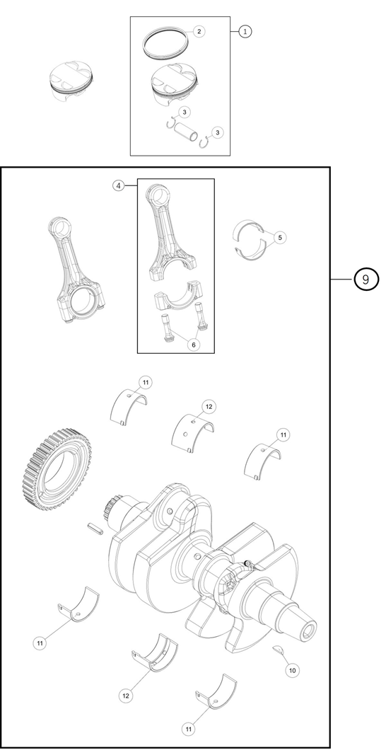 2026 春风 MT 1000MT-X 曲轴、活塞 CRANKSHAFT exploded diagram
