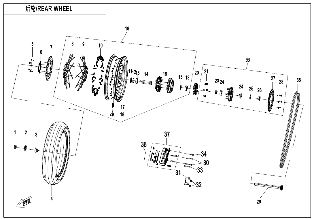 后轮 REAR WHEEL