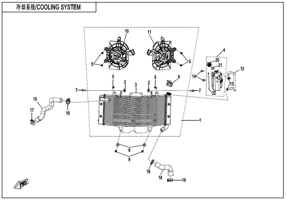 2026 春风 MT 1000MT-X 冷却系统 COOLING SYSTEM exploded diagram
