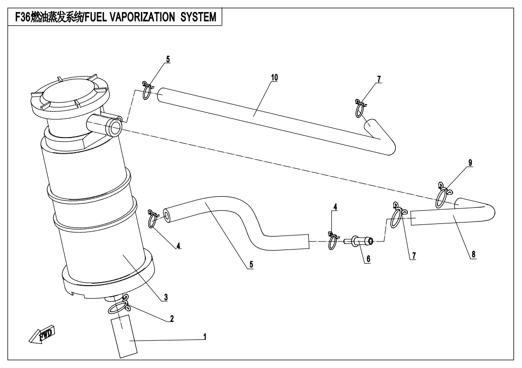 2017 春风 NK 150NK 燃油蒸发系统 FUEL VAPORIZATION SYSTEM exploded diagram