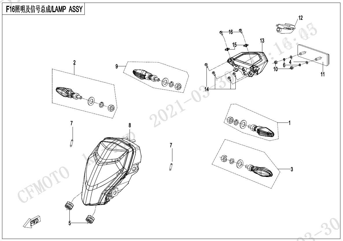 2023 春风 NK 250NK 灯具 LIGHTS exploded diagram