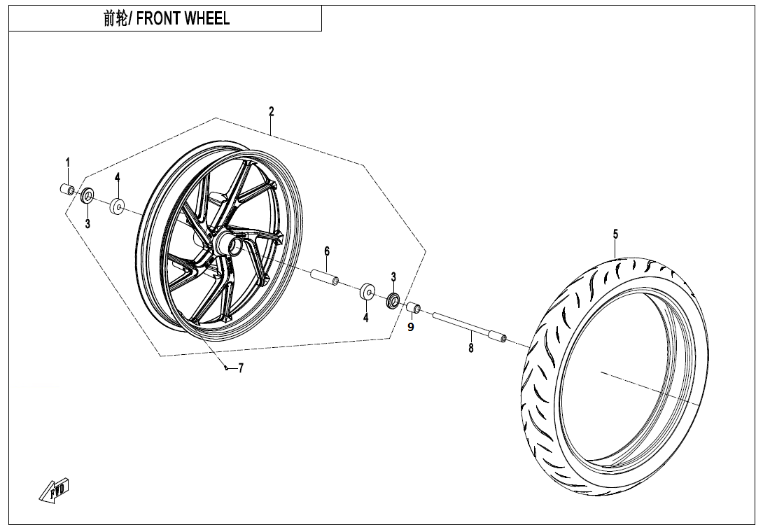 前轮 FRONT WHEEL