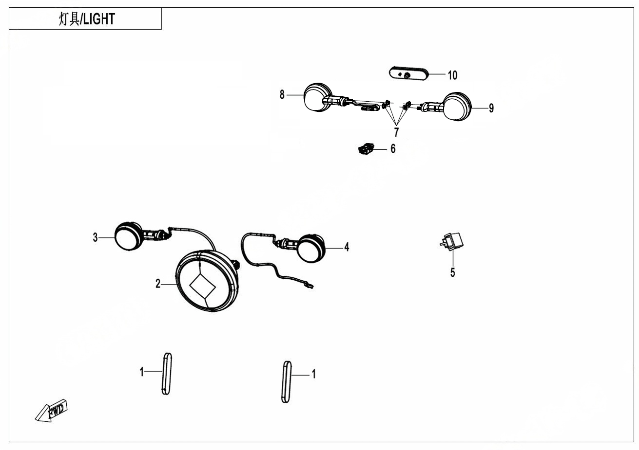 2024 春风 CL-C 450CLC 双座 灯具 LIGHTS exploded diagram