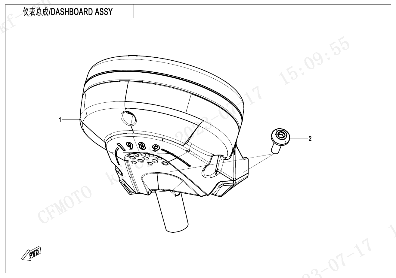 2024 春风 CL-C 450CLC 双座 仪表 DASHBOARD exploded diagram