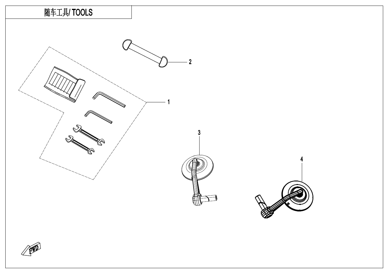 2024 春风 CL-C 450CLC 双座 随车工具 TOOLS exploded diagram
