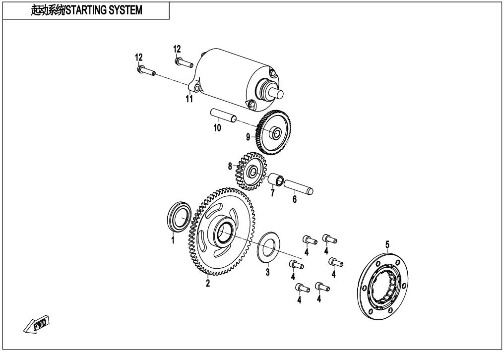 2023 CF MOTO 250NK STARTING SYSTEM exploded diagram