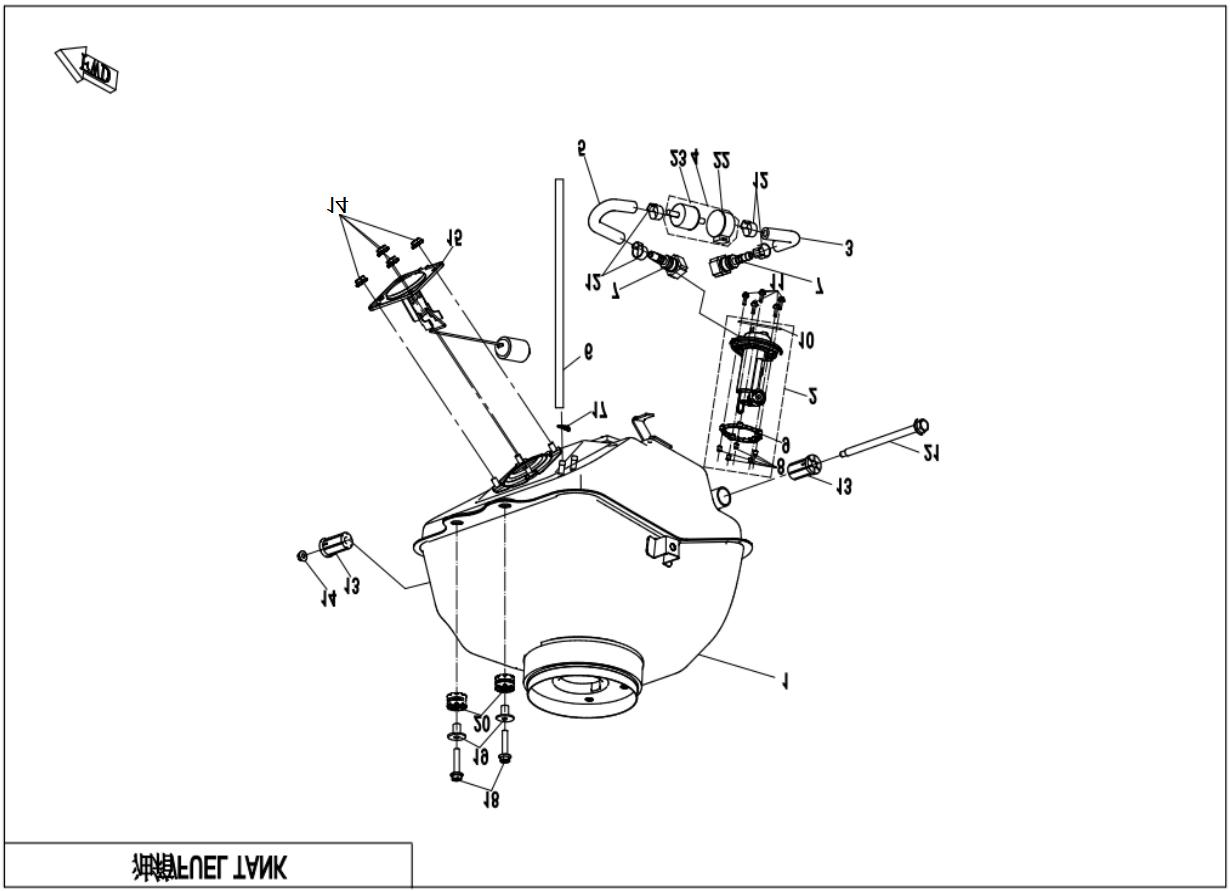 2023 CF MOTO 250NK (N1) FUEL TANK exploded diagram