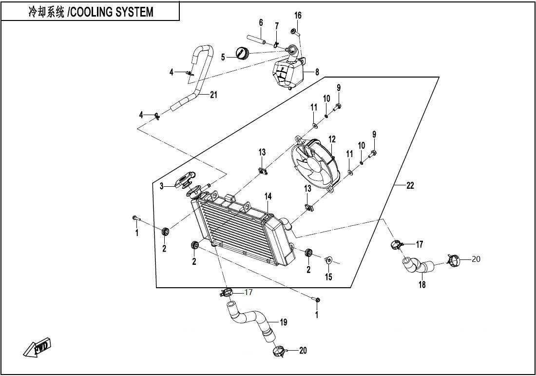2023 CF MOTO 250NK (N1) COOLING SYSTEM