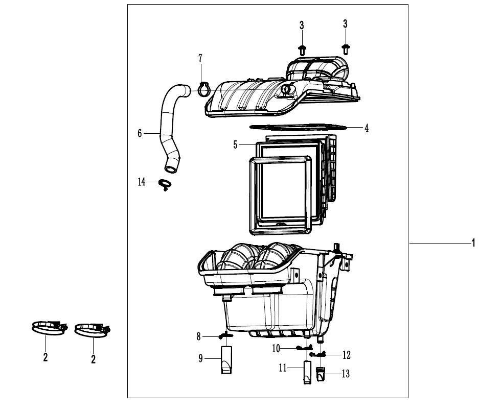 2024 CF MOTO 450CLC AIR FILTER exploded diagram
