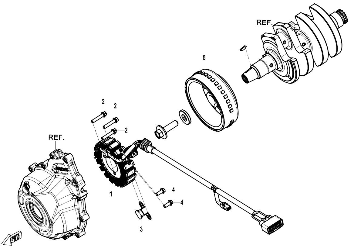 2024 CF MOTO 450NK MAGNETO exploded diagram