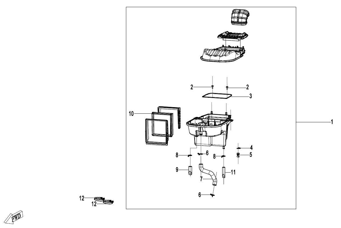 2024 CF MOTO 450NK AIR FILTER ASSY exploded diagram