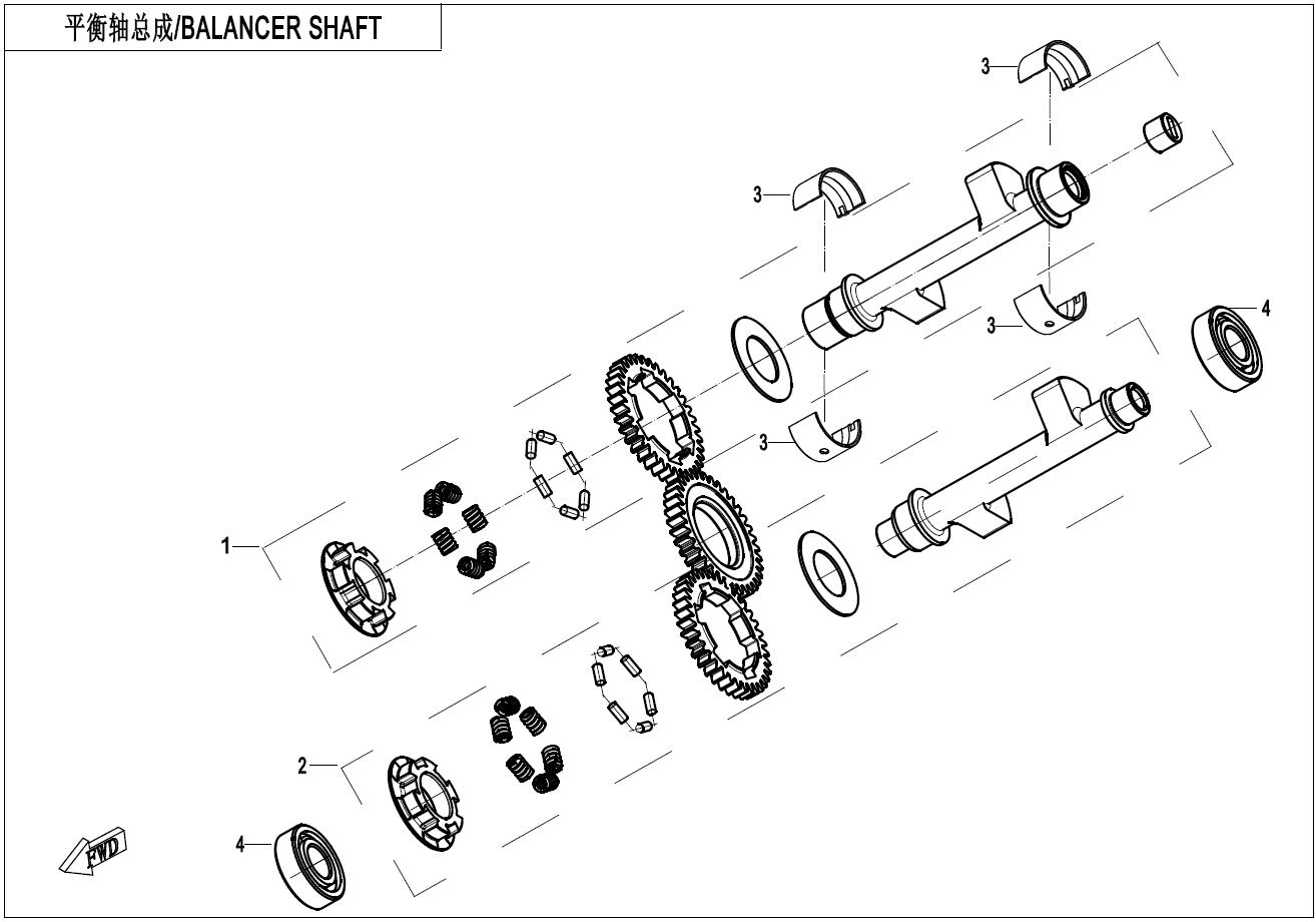 2023 CF MOTO 450SR BALANCER SHAFT exploded diagram