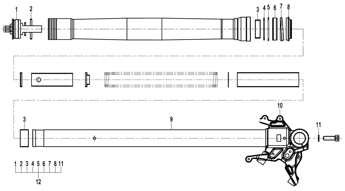 2025 CF MOTO 450SR FRONT SHOCK ABSORBER exploded diagram