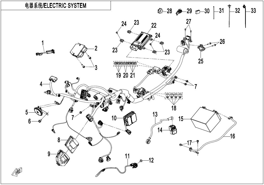 2025 CF MOTO 500SR VOOM ELECTRIC SYSTEM