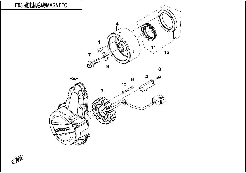 2022 CF MOTO 650MT MAGNETO exploded diagram
