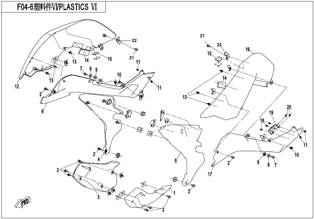 2022 CF MOTO 650MT PLASTICS 6 exploded diagram