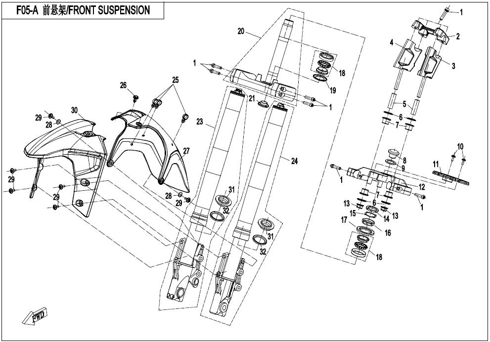 2022 CF MOTO 650MT FRONT SUSPENSION