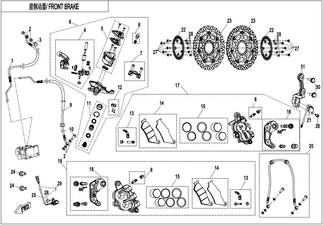 2022 CF MOTO 650MT FRONT BRAKE