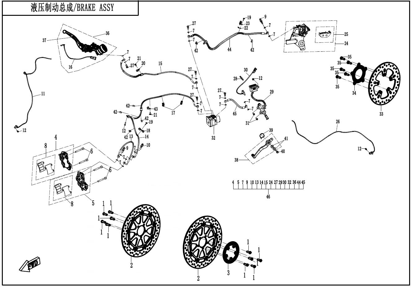 2025 CF MOTO 675 SR-R BRAKE SYSTEM