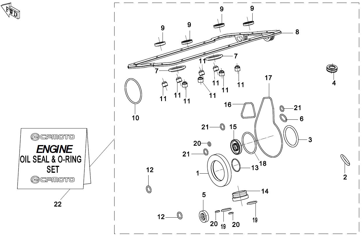 2023 CF MOTO 700CL-X ADVENTURE ENGINE OIL SEAL & O-RING SET exploded diagram