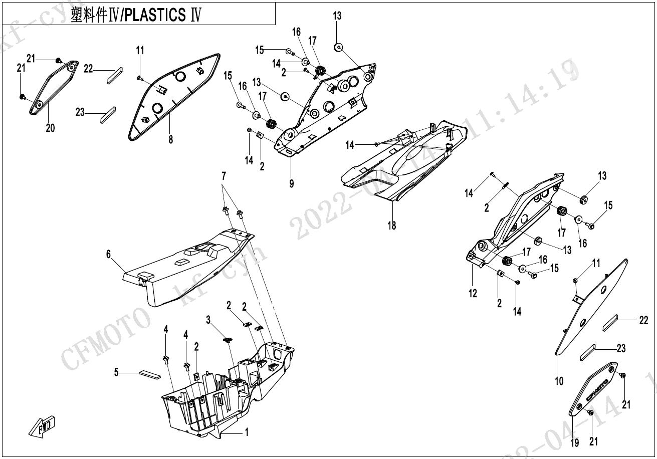 2023 CF MOTO 700CL-X ADVENTURE PLASTICS4 exploded diagram