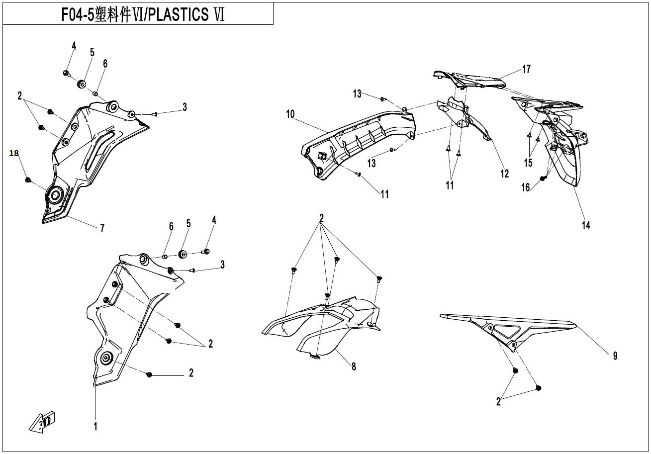 2023 CF MOTO 700CL-X ADVENTURE PLASTICS 5 exploded diagram