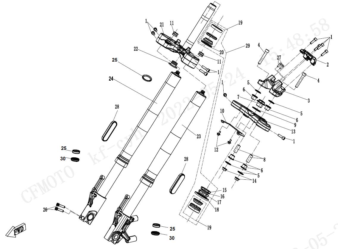 2023 CF MOTO 700CL-X ADVENTURE FRONT SUSPENSION