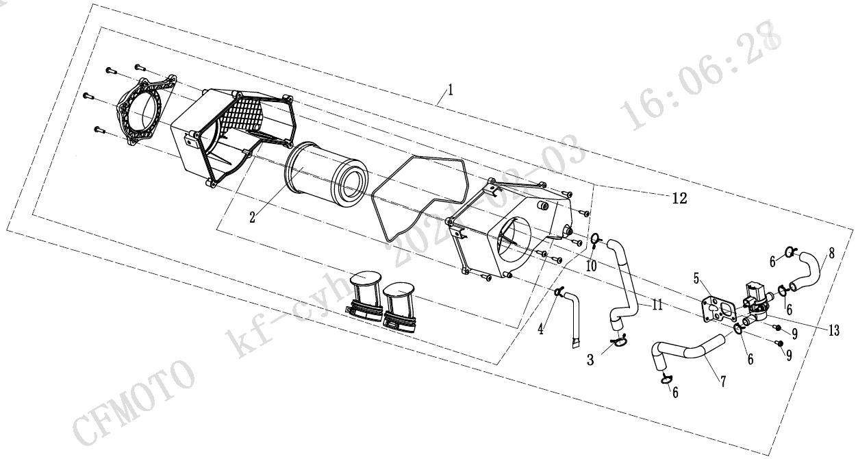 2023 CF MOTO 700CL-X ADVENTURE AIR FILTER exploded diagram