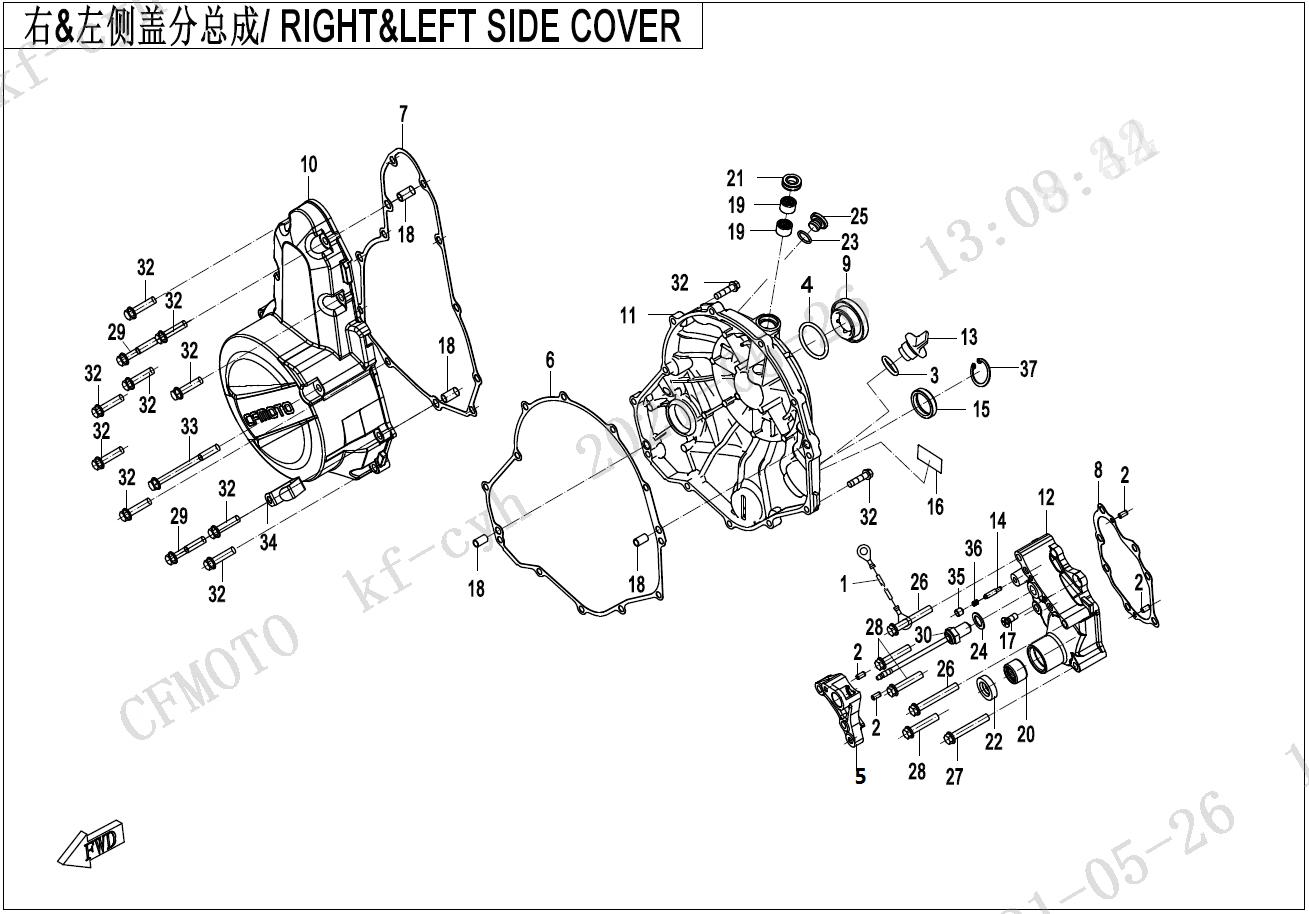 2021 CF MOTO 700CL-X HERITAGE RIGHT & LEFT SIDE COVER