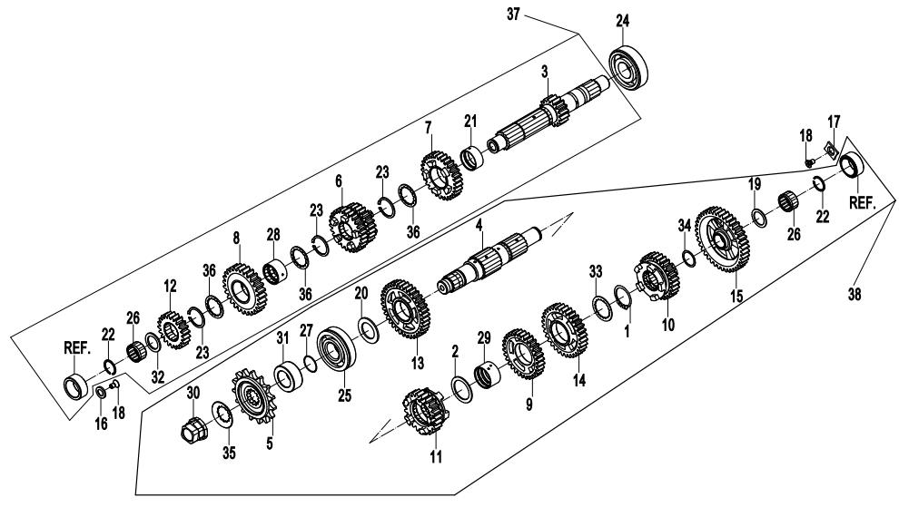 2023 CF MOTO 700CL-X HERITAGE TRANSMISSION SYSTEM (2) exploded diagram