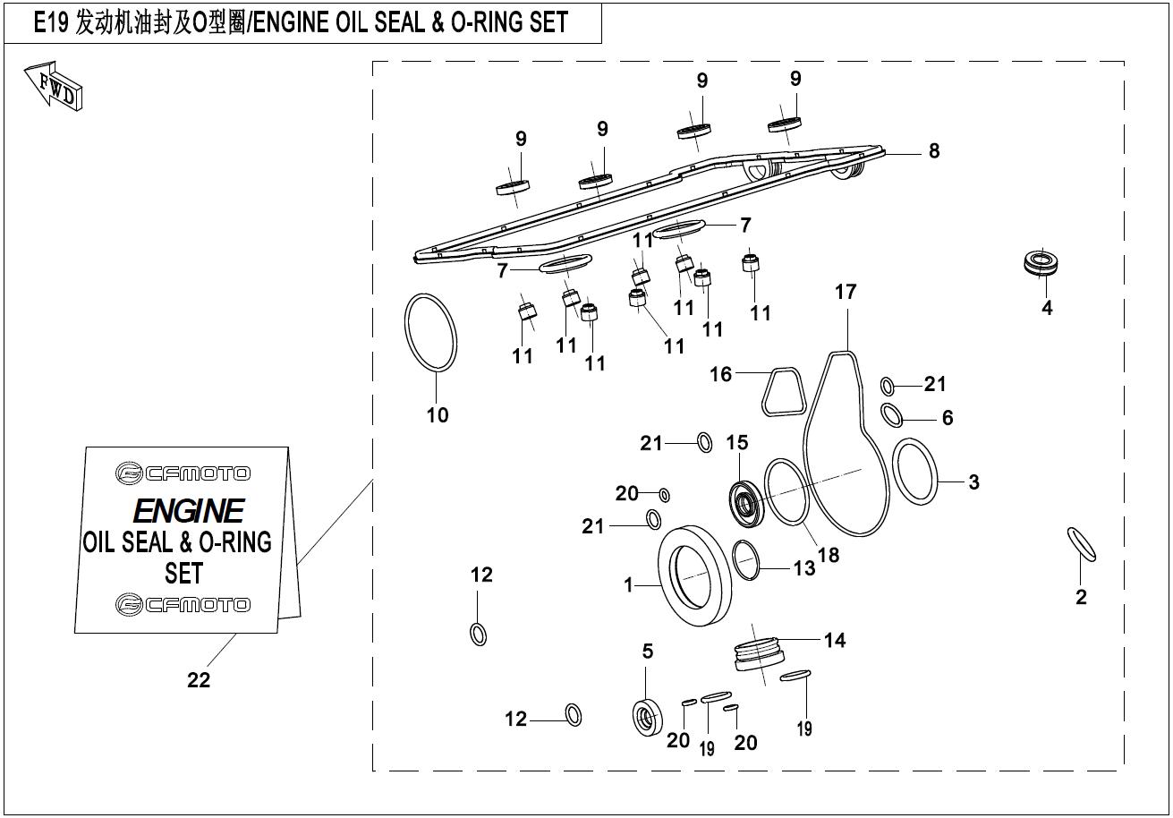 2023 CF MOTO 700CL-X HERITAGE ENGINE OIL SEAL & O-RING SET exploded diagram