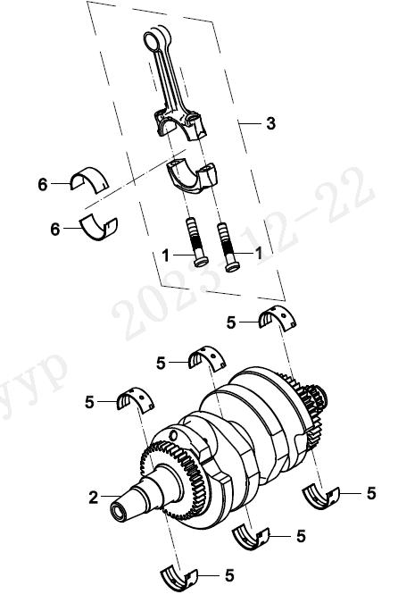 2023 CF MOTO 700CL-X SPORT CRANKSHAFT & CONNECTING ROD (1) exploded diagram