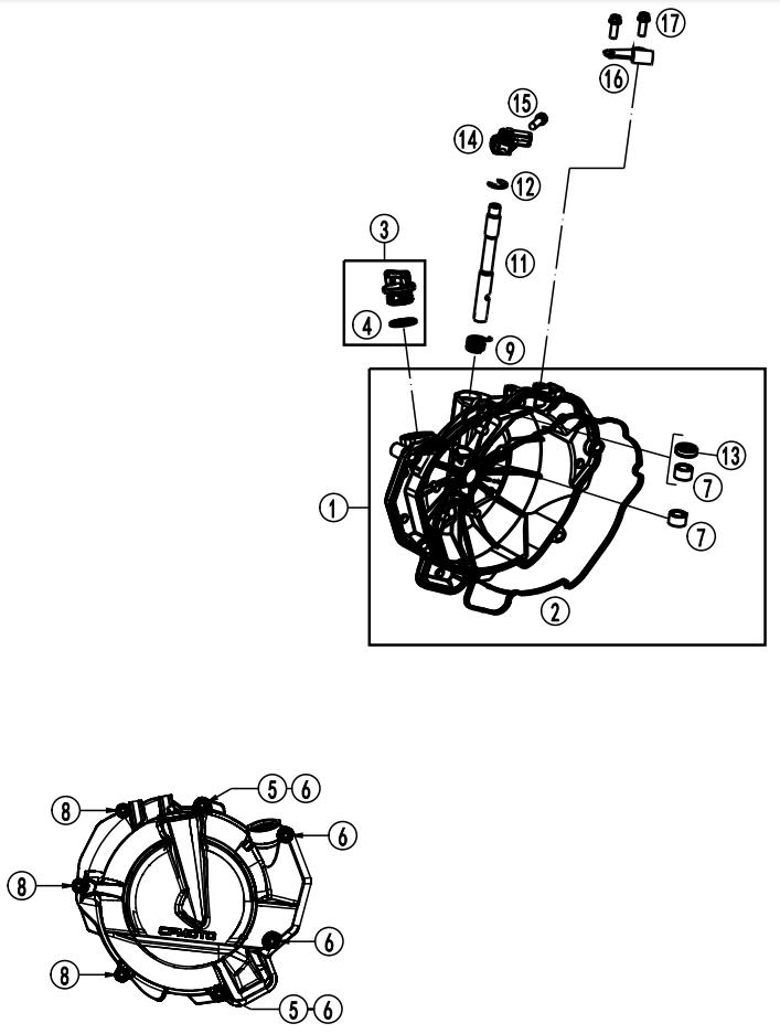 2025 CF MOTO 800 MT-X CLUTCH COVER exploded diagram