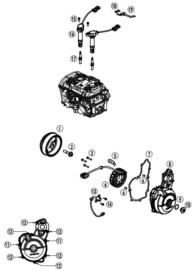 2025 CF MOTO 800 MT-X IGNITION COVER exploded diagram