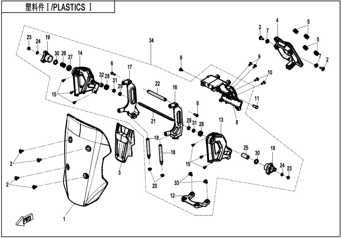 2025 CF MOTO 800 MT-X PLASTICS 1