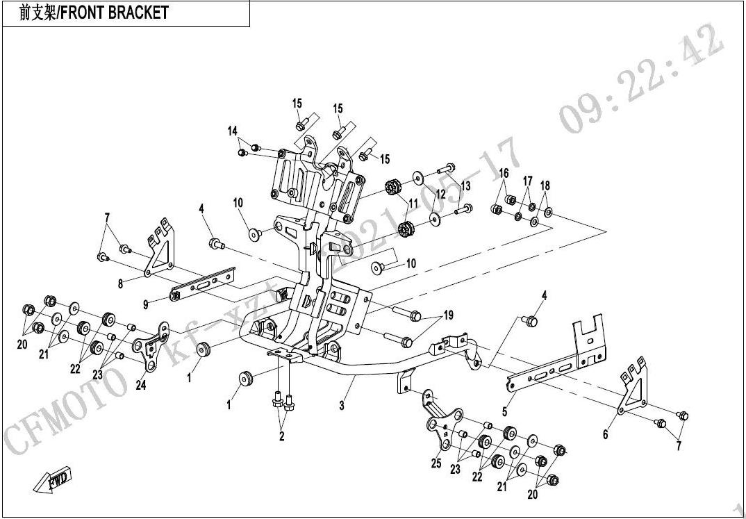 2023 CF MOTO 800MT FRONT BRACKET