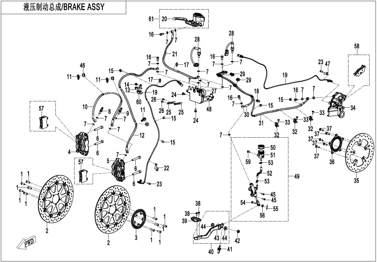 2023 CF MOTO 800MT BRAKE SYSTEM