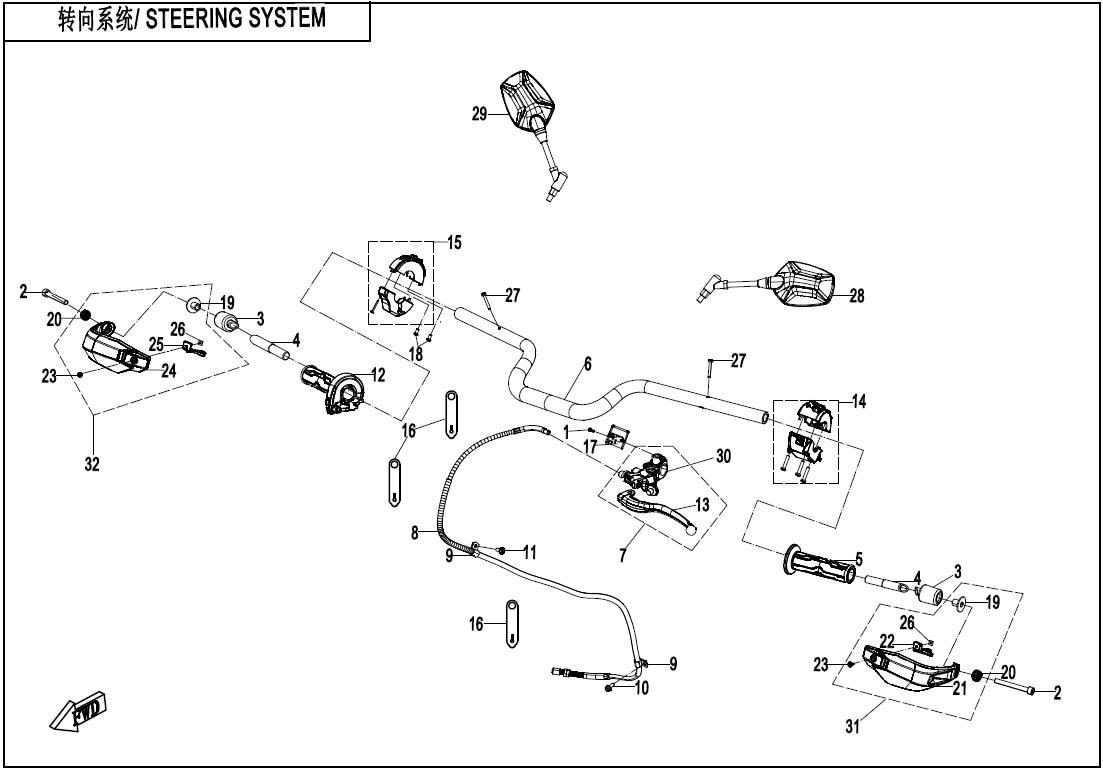 2023 CF MOTO 800MT STEERING SYSTEM